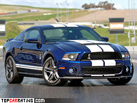 2010 Ford Mustang Shelby GT500 = 290 kph, 548 bhp, 4.2 sec.