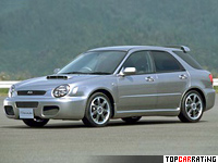 2002 Subaru Impreza SportWagon Type Euro 20K = 240 kph, 251 bhp, 6.4 sec.