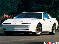 1989 Pontiac Firebird Trans Am Turbo = 230 kph, 250 bhp, 6.2 sec.