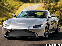 2019 Aston Martin Vantage = 314 kph, 510 bhp, 3.7 sec.